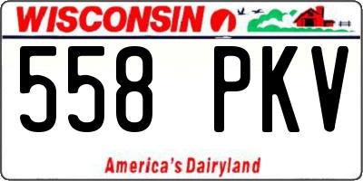 WI license plate 558PKV