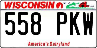 WI license plate 558PKW