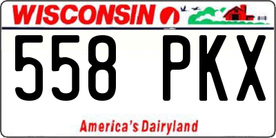WI license plate 558PKX