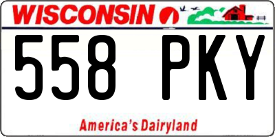 WI license plate 558PKY