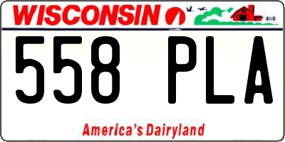 WI license plate 558PLA