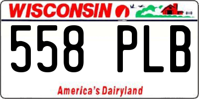 WI license plate 558PLB