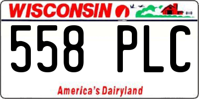 WI license plate 558PLC
