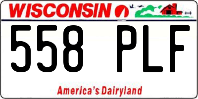 WI license plate 558PLF