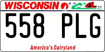 WI license plate 558PLG