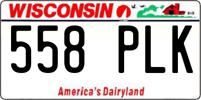 WI license plate 558PLK