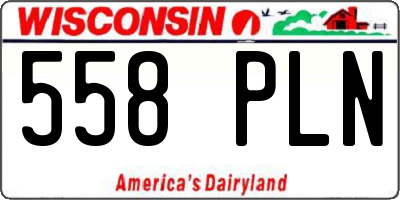 WI license plate 558PLN