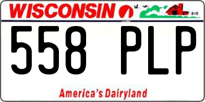 WI license plate 558PLP