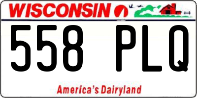WI license plate 558PLQ