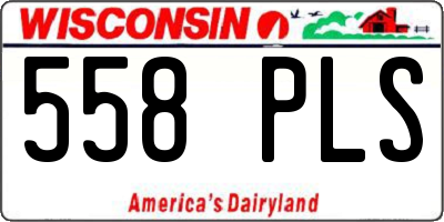 WI license plate 558PLS