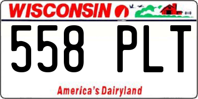 WI license plate 558PLT