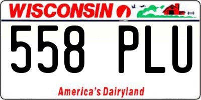 WI license plate 558PLU