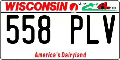 WI license plate 558PLV