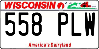 WI license plate 558PLW