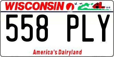 WI license plate 558PLY