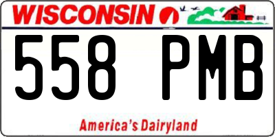 WI license plate 558PMB