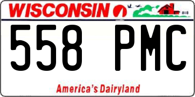 WI license plate 558PMC