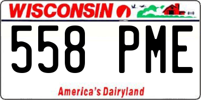 WI license plate 558PME