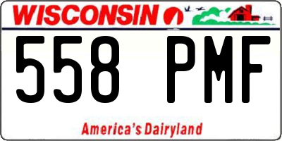 WI license plate 558PMF