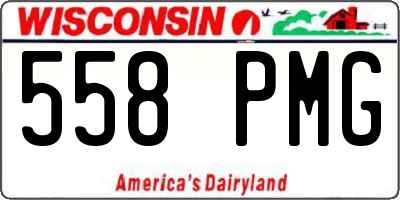WI license plate 558PMG