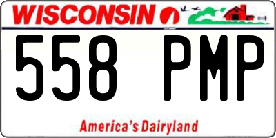 WI license plate 558PMP