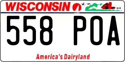 WI license plate 558POA