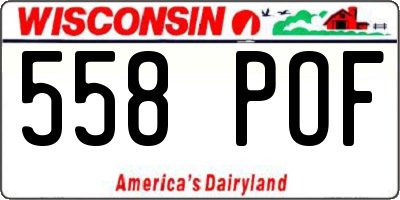 WI license plate 558POF