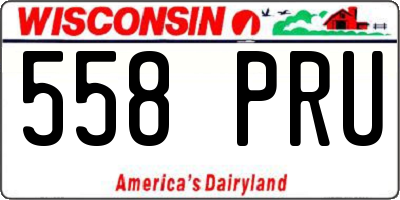 WI license plate 558PRU