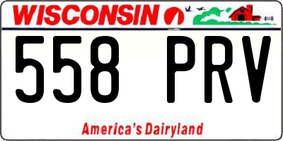 WI license plate 558PRV