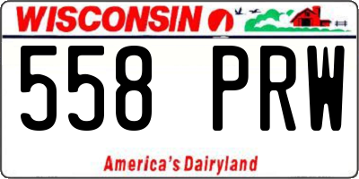 WI license plate 558PRW