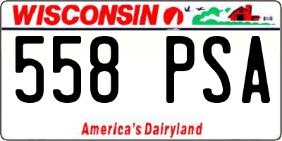 WI license plate 558PSA