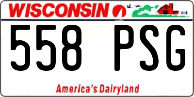 WI license plate 558PSG