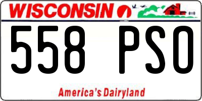 WI license plate 558PSO