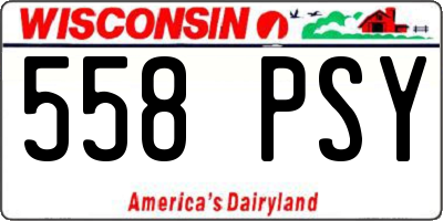 WI license plate 558PSY
