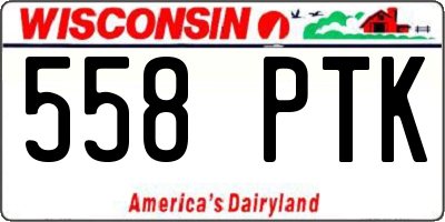 WI license plate 558PTK