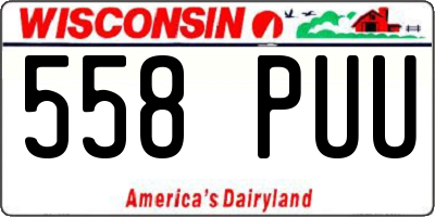 WI license plate 558PUU
