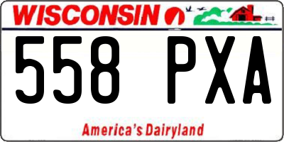 WI license plate 558PXA