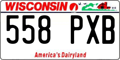 WI license plate 558PXB