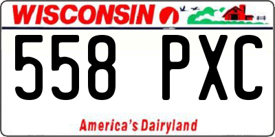 WI license plate 558PXC
