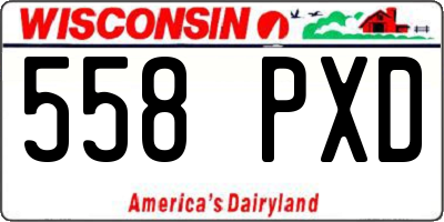 WI license plate 558PXD