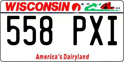 WI license plate 558PXI