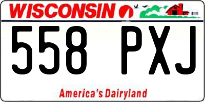 WI license plate 558PXJ