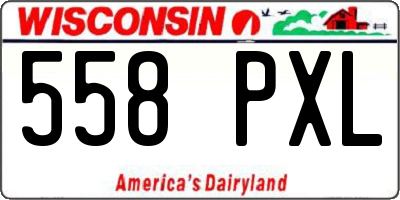 WI license plate 558PXL