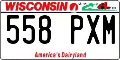 WI license plate 558PXM