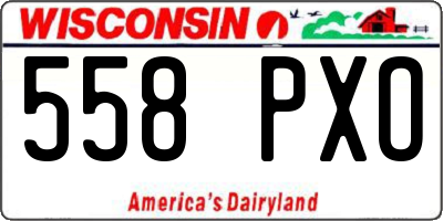 WI license plate 558PXO