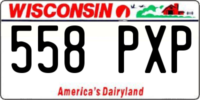 WI license plate 558PXP