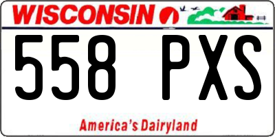 WI license plate 558PXS