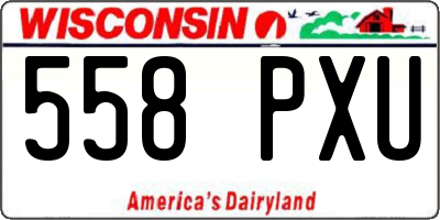 WI license plate 558PXU