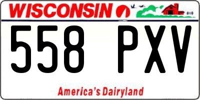 WI license plate 558PXV