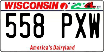 WI license plate 558PXW